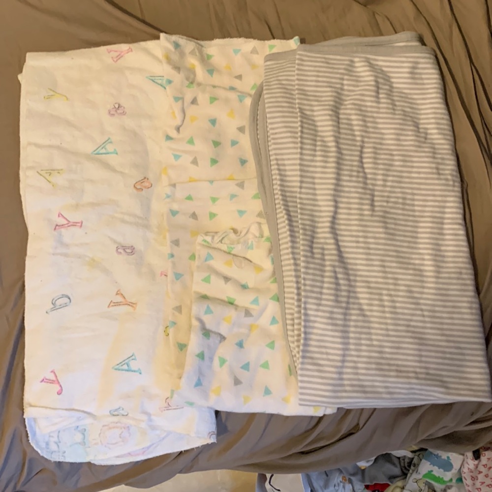 3 vintage bundles swaddle blankets